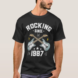 Rocking Since 1987 Vintage Rock Music Guitar 36th T-Shirt