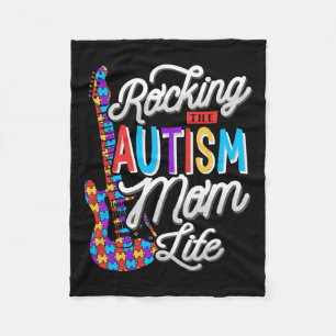 Rocking The Autism Mom Life Autism Awareness Fleece Blanket