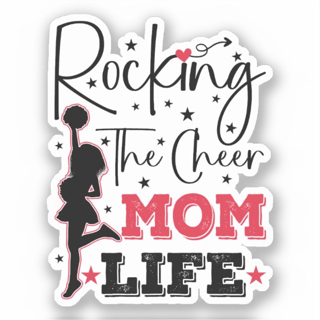 Rocking The Cheer Mom Life Funny Cheerleading Cool (Front)