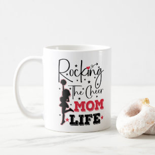 Rocking The Cheer Mom Life Funny Cheerleading Cool Coffee Mug