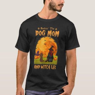 Rocking The Dog Mom Witch Long Haired Dachshund Ha T-Shirt