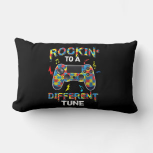 Rocking To A Different Tune Autism Awareness Gamer Lumbar Pillow