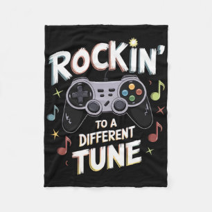 Rocking To A Different Tune Autism Awareness Heroe Fleece Blanket