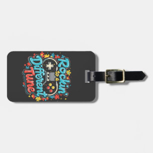 Rocking to a Different Tune Gaming Pad Autism Luggage Tag