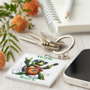 Rocking Turtle Jam Session Keychain