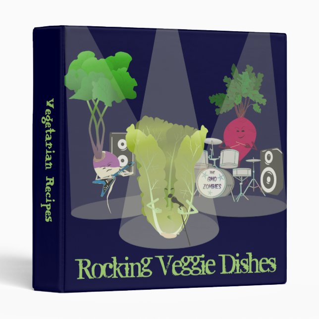 Rocking Veggie Dishes Recipe Binder 1.5 Inch (Front/Spine)