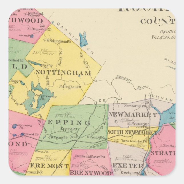 Rockingham County, NH Square Sticker (Front)