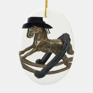 RockingHorseCowboyHatHorseShoe122312 copy.png Ceramic Ornament