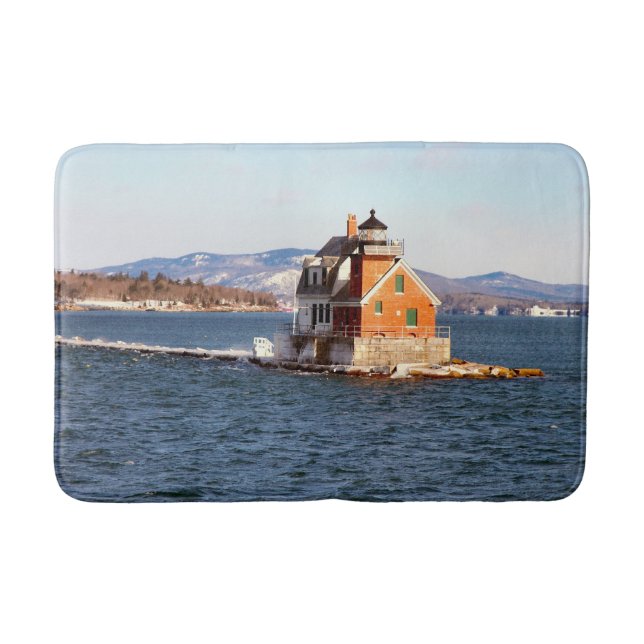 Rockland Breakwater Lighthouse, Maine Bath Mat (Front)