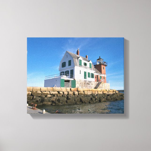Rockland Breakwater Lighthouse, Maine Canvas Print (Front)