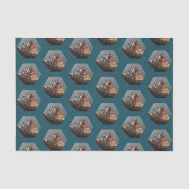 Rockland Breakwater Maine Lighthouse Tissue Paper (Front)