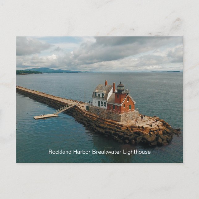 Rockland Harbour Breakwater Lighthouse Postcard (Front)
