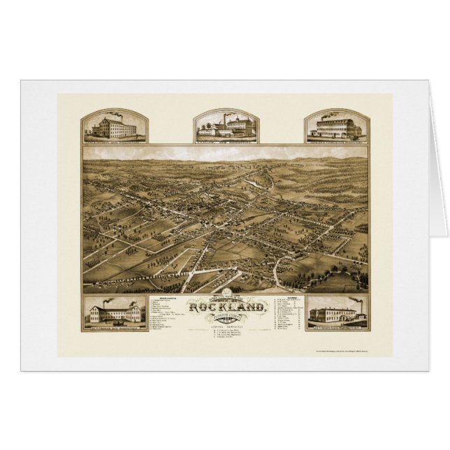 Rockland, MA Panoramic Map - 1881 (Front Horizontal)