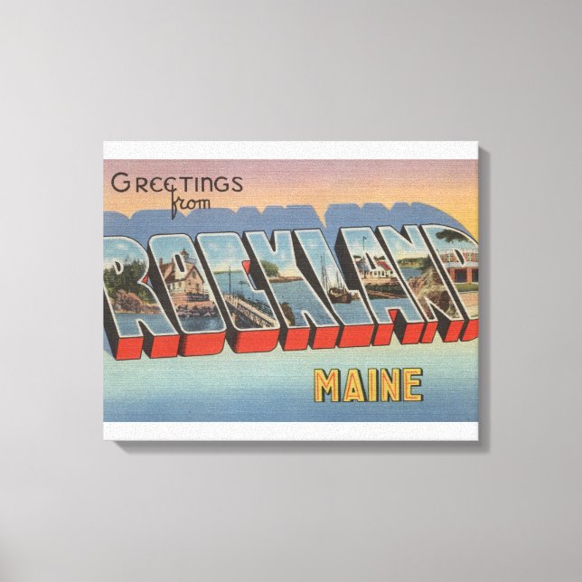 Rockland, Maine - Large Letter Scenes Canvas Print (Front)