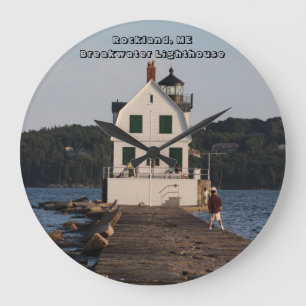 Rockland, ME Breakwater Lighthouse Large Clock