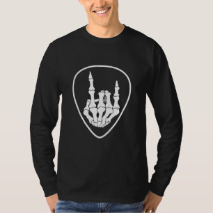 Rocknroll Retro Guitar Plectrum Rock And Roll Skel T-Shirt