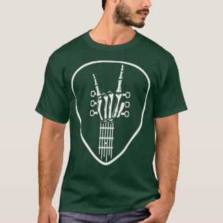 Rocknroll Skeleton Hand Retro Guitar Neck Rock On T-Shirt