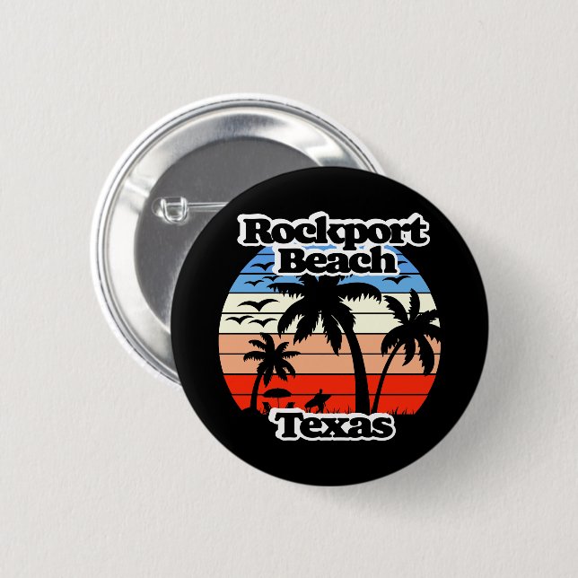 Rockport Beach Texas 2 Inch Round Button (Front & Back)
