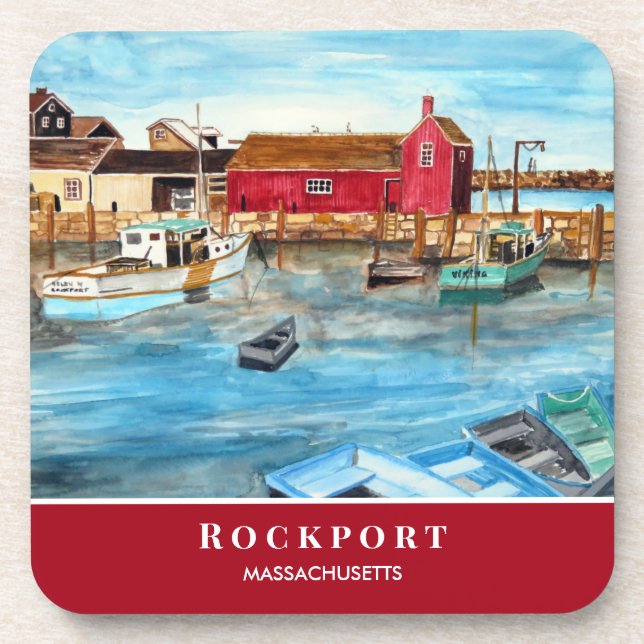 Rockport Harbour Massachusetts New England USA Coaster (Front)
