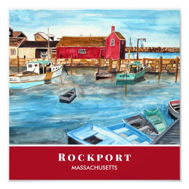 Rockport Harbour Massachusetts New England USA Photo Print (Front)