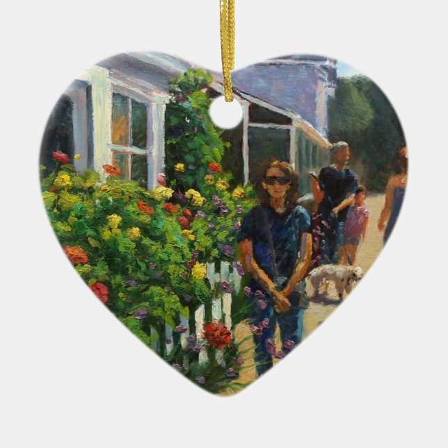 Rockport Massachusetts Impressionistic Oil Ceramic Ornament (Front)