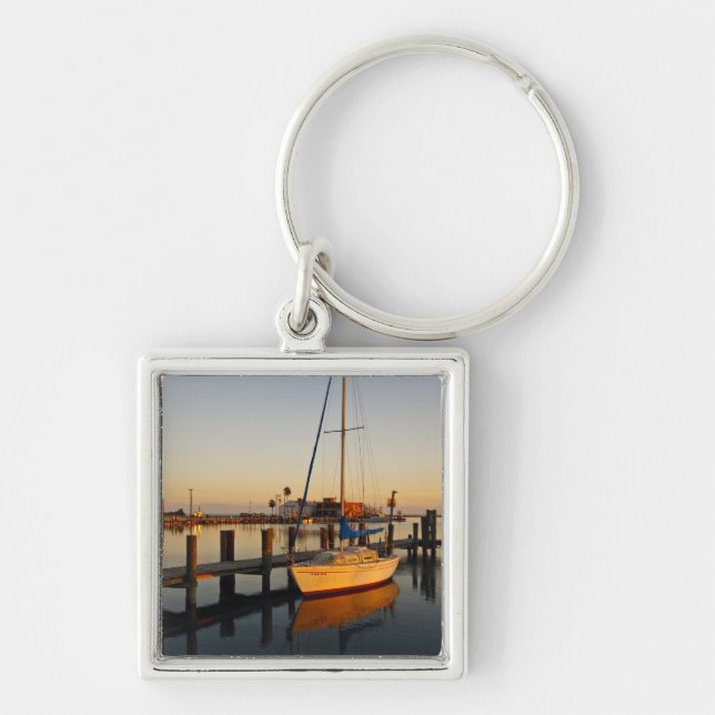 Rockport, Texas harbour at sunset Keychain (Front)