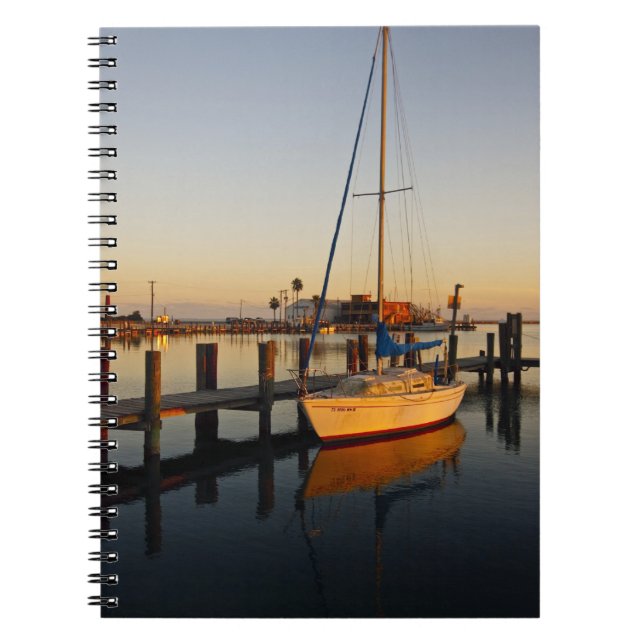 Rockport, Texas harbour at sunset Notebook (Front)