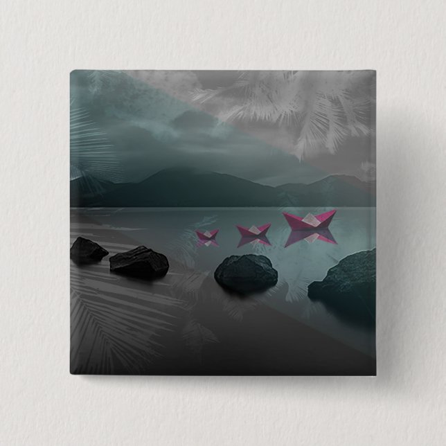 Rocks 2 Inch Square Button (Front)