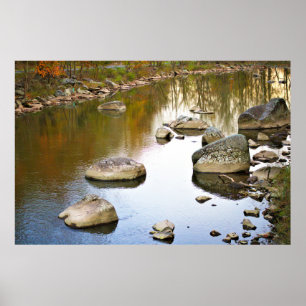 Rocks Along the River Poster