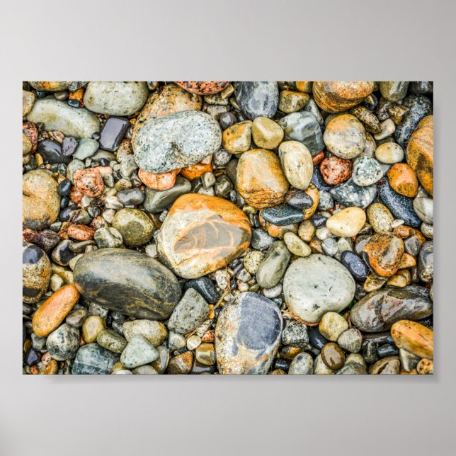 Rocks and Pebbles on a Beach in Maine 7 x 5 Poster (Front)