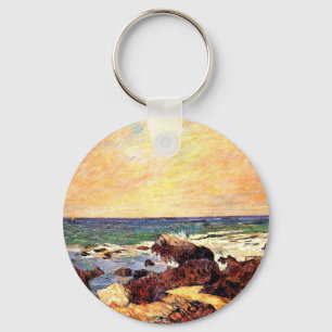 Rocks and Sea by Paul  Gauguin, Keychain