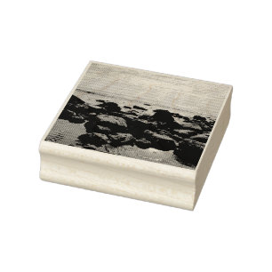 Rocks and Waves Rubber Stamp