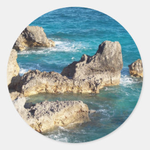 Rocks at Horseshoe Beach Classic Round Sticker