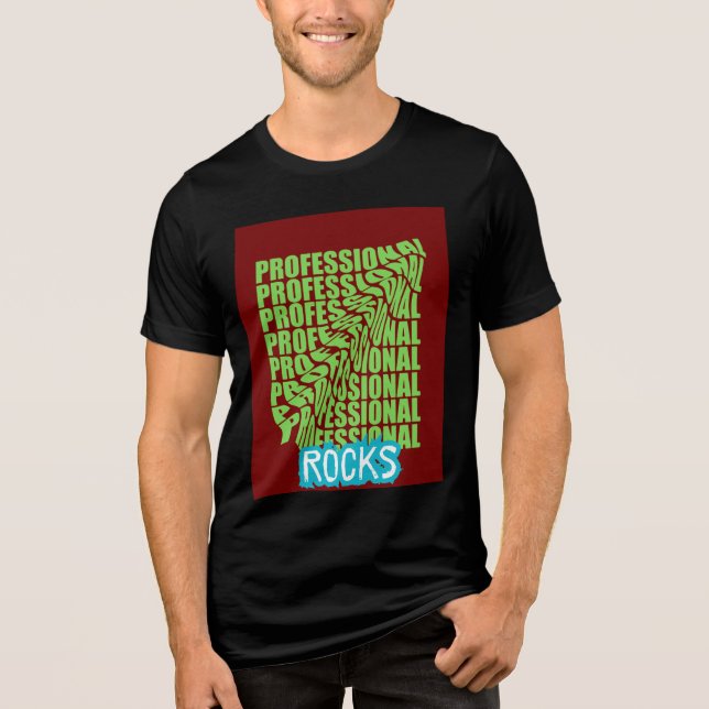 ROCKS" Bold Typography – Confident & Modern  Tri-Blend Shirt (Front)