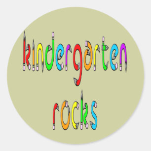 Rocks de jardin d'enfants - Stickers ronds crayon