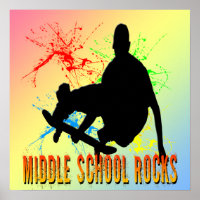 Rocks de l'école secondaire - Poster du skateboard