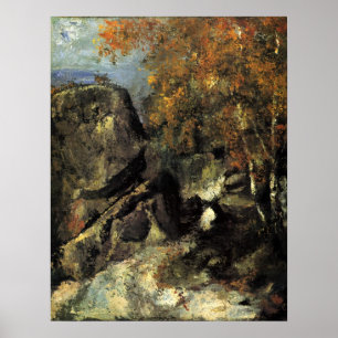 Rocks in Fountanbleu Forest by Paul Cezanne Poster