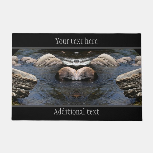 Rocks In Stream Nature Personalized Doormat (Front)