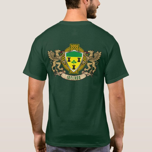 Rocks Irish Shield & Griffins Personalized   T-Shirt (Back)