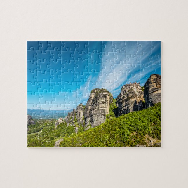 rocks monasteries of Meteora, Greece Jigsaw Puzzle (Horizontal)
