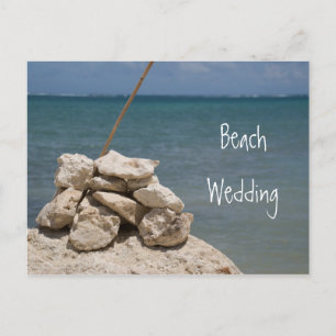 Rocks on Beach Wedding Save the Date Announcement Postcard
