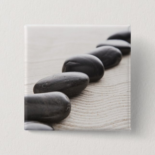 Rocks on sand 2 inch square button (Front)