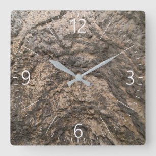 Rocks pattern square wall clock