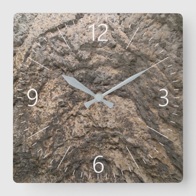 Rocks pattern square wall clock (Front)