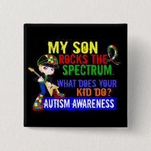 Rocks Spectrum Autism Son 2 Inch Square Button