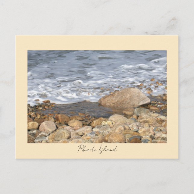 Rocks Waves Rhode Island Postcard (Front)