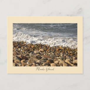 Rocks Waves Rhode Island Postcard