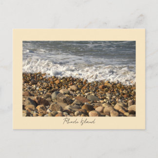 Rocks Waves Rhode Island Postcard