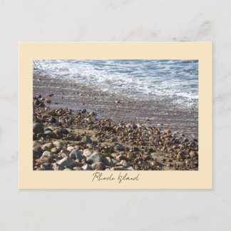 Rocks Waves Rhode Island Postcard