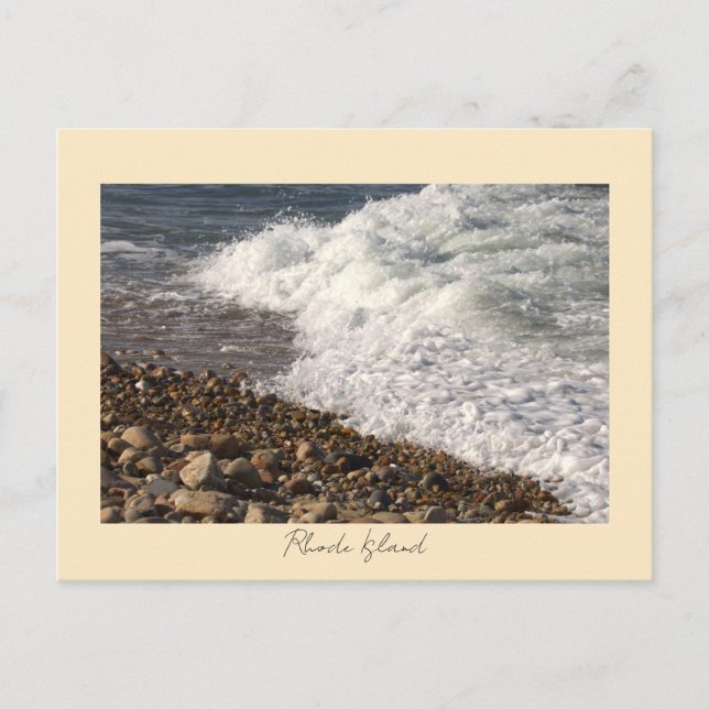Rocks Waves Rhode Island Postcard (Front)